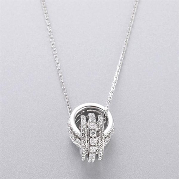 Swarovski women's interlocking rings necklace - Image 3