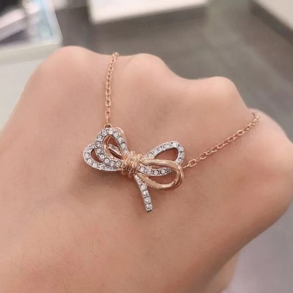 Swarovski New Year's Eve gift - Lifelong Bow necklace for women with a bowknot pendant - Image 3