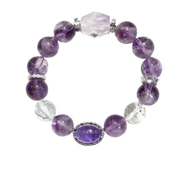 Original natural Azeztulite bracelet, a simple-designed amethyst bead bracelet, a hot-selling item for good fortune