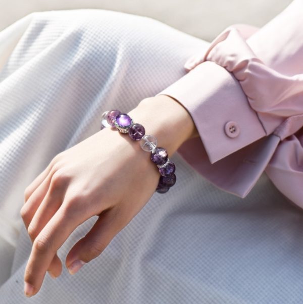 Original natural Azeztulite bracelet, a simple-designed amethyst bead bracelet, a hot-selling item for good fortune - Image 3