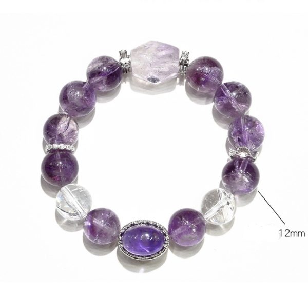Original natural Azeztulite bracelet, a simple-designed amethyst bead bracelet, a hot-selling item for good fortune - Image 2