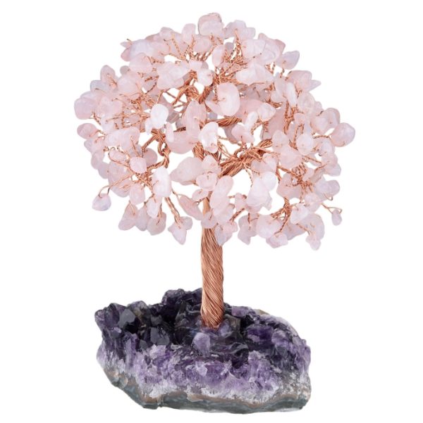 Natural amethyst flower raw ore irregular base lucky tree crystal gravel leaf fortune tree handicraft ornament - Image 4