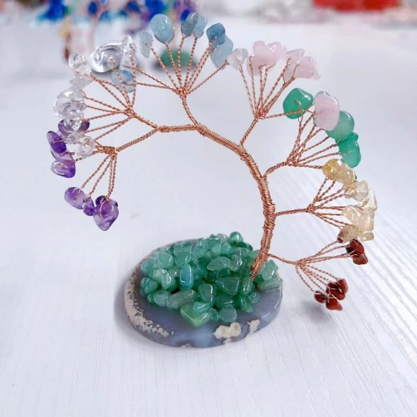Seven-color crystal life tree ornament, crystal gravel wealth tree, tabletop decoration and creative gift - Image 2