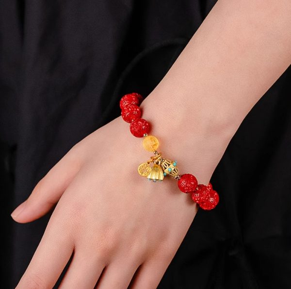 The Emperor's Cinnabar Hand String of the Potala Palace, Red Fortune Beads for Women - Image 3