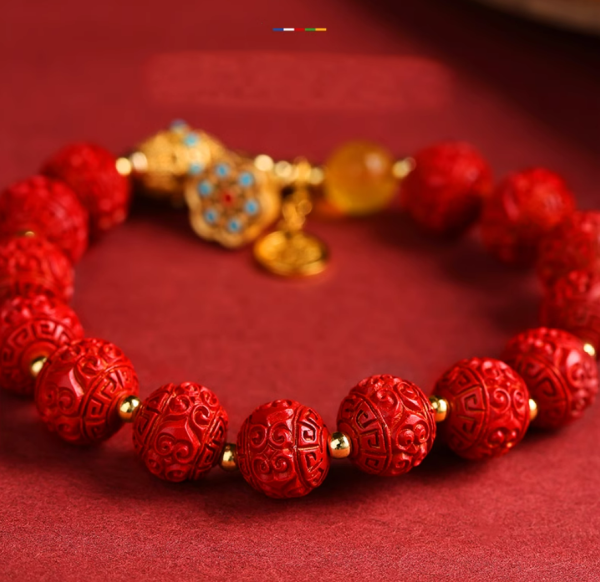 The Emperor's Cinnabar Hand String of the Potala Palace, Red Fortune Beads for Women