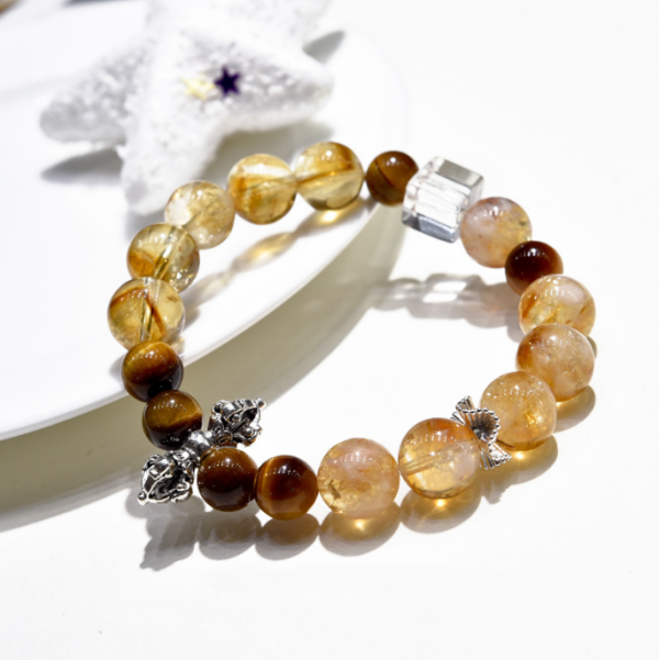 Original natural yellow Azeztulite bracelet, yellow quartz, yellow tower crystal bracelet. Internet celebrity ins style.