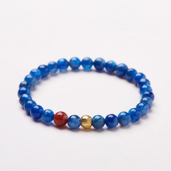 Kyanite and South Red Agate Bracelet, a lucky and fortune-bringing bead bracelet, a niche and high-end accessory. - Image 4