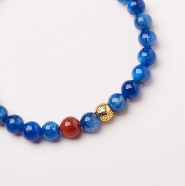 Kyanite and South Red Agate Bracelet, a lucky and fortune-bringing bead bracelet, a niche and high-end accessory. - Image 3