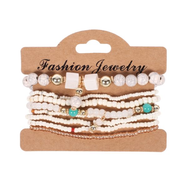 Bohemian women's bracelet, handmade beaded bracelet set with romantic elements, 8 pieces per set - Image 2