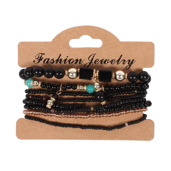 Bohemian women's bracelet, handmade beaded bracelet set with romantic elements, 8 pieces per set - Image 6