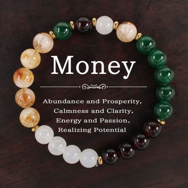 Natural stone bracelets, including garnet, green agate and white marble bracelets with 8mm beads
