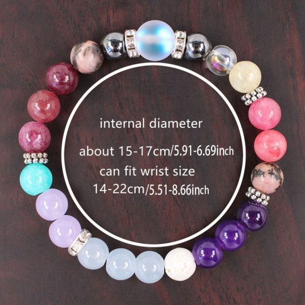 Natural stone and crystal bracelets for safeguarding love, with multicolored beads suitable for both men and women - Image 2