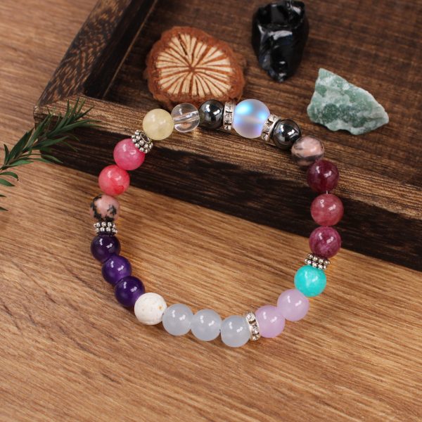 Natural stone and crystal bracelets for safeguarding love, with multicolored beads suitable for both men and women - Image 4