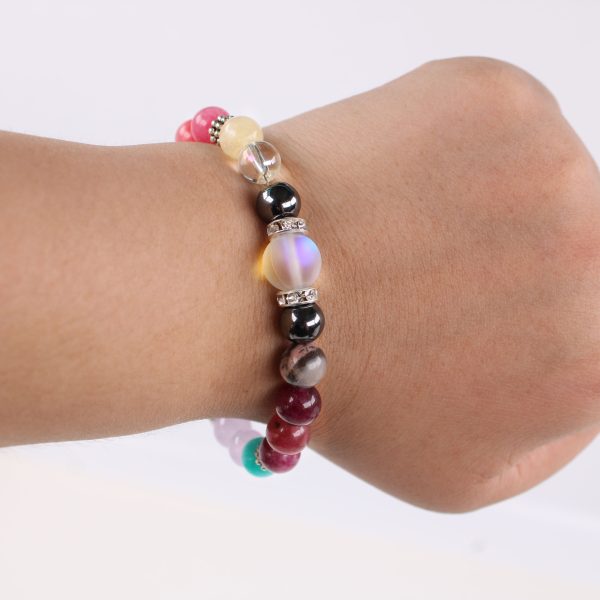 Natural stone and crystal bracelets for safeguarding love, with multicolored beads suitable for both men and women - Image 3