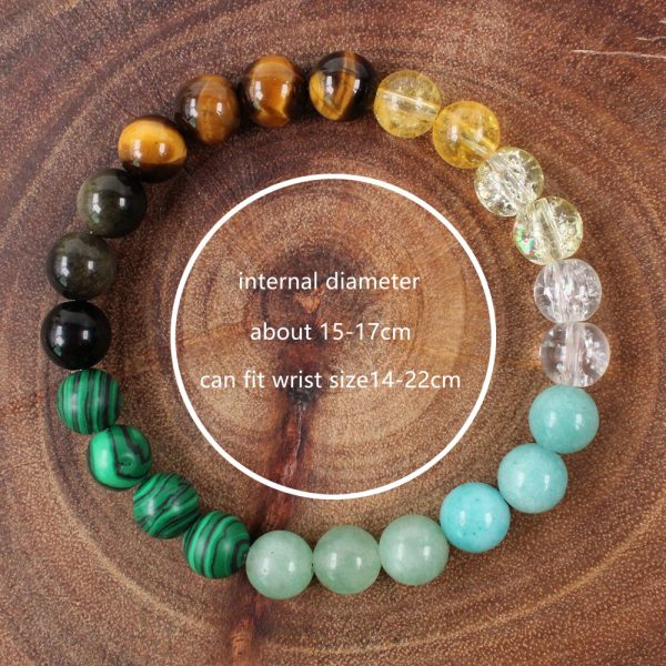 Bracelet made of natural stones including citrine, aventurine and malachite, symbolizing wealth and fortune - Image 3