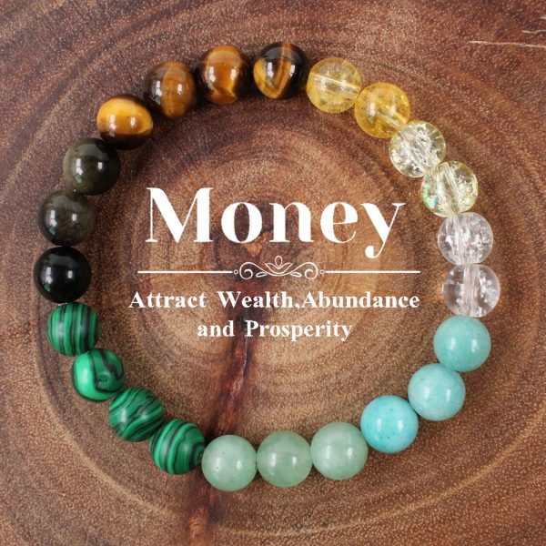Bracelet made of natural stones including citrine, aventurine and malachite, symbolizing wealth and fortune - Image 2