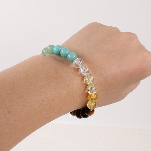 Bracelet made of natural stones including citrine, aventurine and malachite, symbolizing wealth and fortune - Image 4