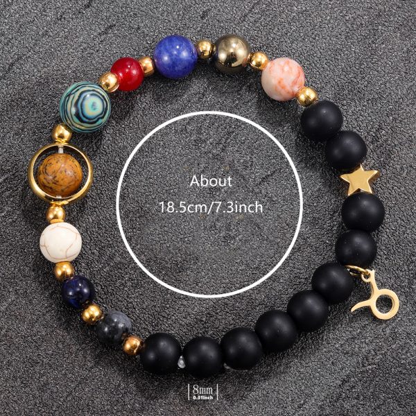 Handmade bracelets made of natural stones for the 12 constellations, suitable for both men and women, and the same style for couples