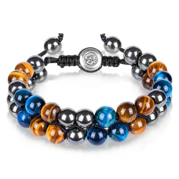 Adjustable hand-braided bracelets made of natural stones, symbolizing wealth and suitable for both men and women