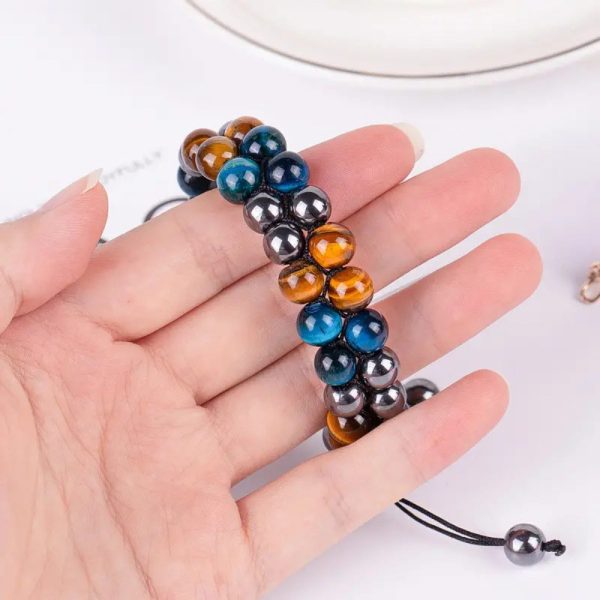 Adjustable hand-braided bracelets made of natural stones, symbolizing wealth and suitable for both men and women - Image 4